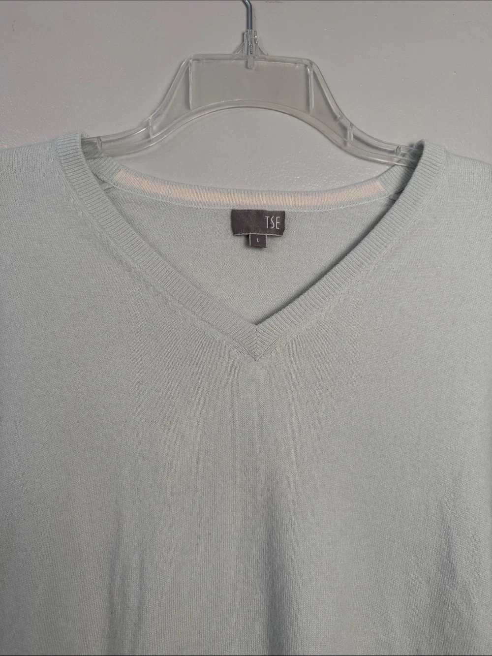 TSE Men's V-Neck Sweater in nitro blue/gray large